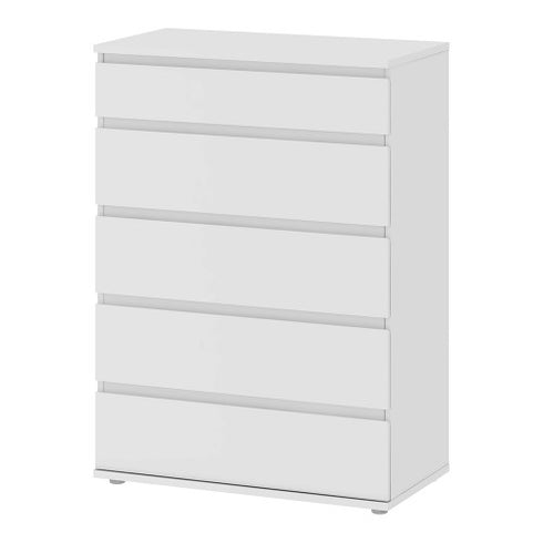 Nova Chest of 5 Drawers in White